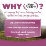 ¿POR QUÉ NutriSource?: Una empresa que se preocupa; que ayuda a familias, niños y mascotas que enfrentan dificultades.