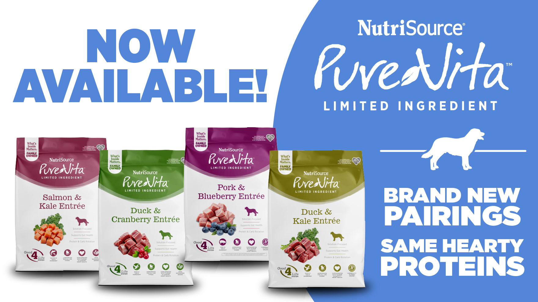 Now Available! PureVita - BRAND NEW PAIRINGS, SAME HEARTY PROTEINS!