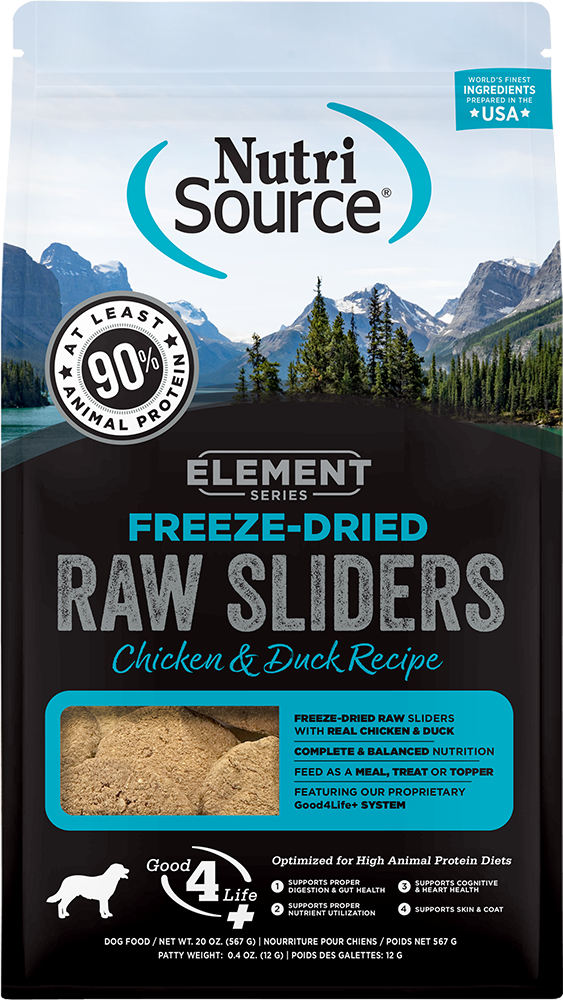 Element Series Freeze-Dried Raw Sliders, Chicken & Duck Recipe