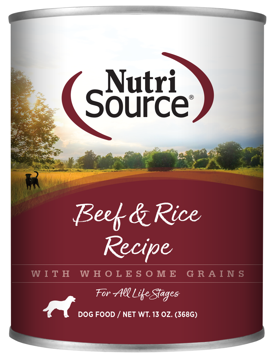 Beef Rice Recipe Wet Dog Food NutriSource Pet Foods