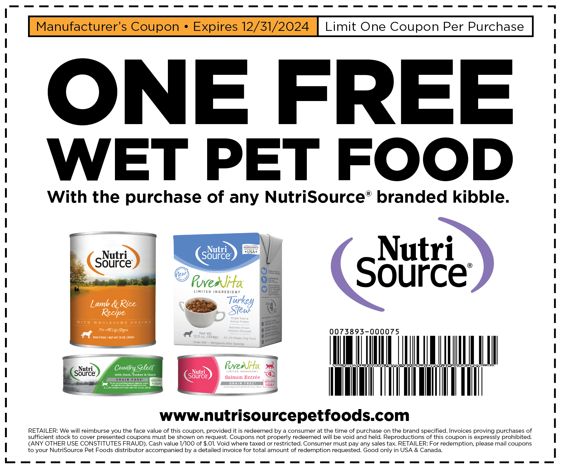 ONE FREE WET PET FOOD (coupon)